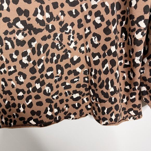 Rails Small Tan Black Reeves Mountain Leopard Sweatshirt Pullover Cotton Animal - Picture 6 of 10